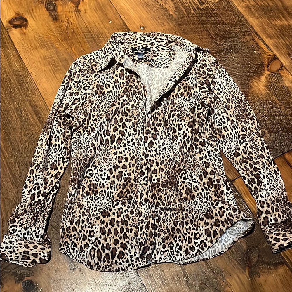 Leopard Print Button-Up Shirt